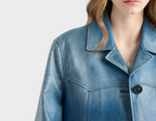 Aviator Blue Leather jacket
