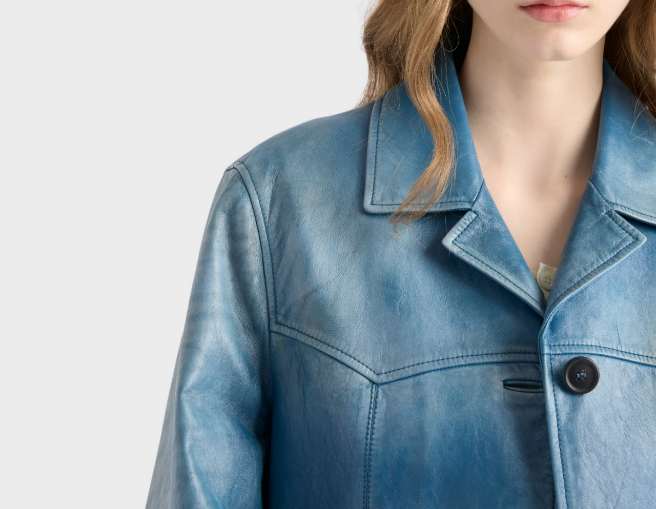 Aviator Blue Leather jacket