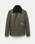 Distressed Shearling Lambskin Leather Jacket