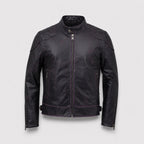 Vintage Waxed lambskin Leather Racer Jacket