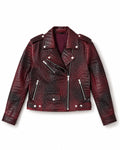 Croc-Embossed Calfskin Biker Jacket
