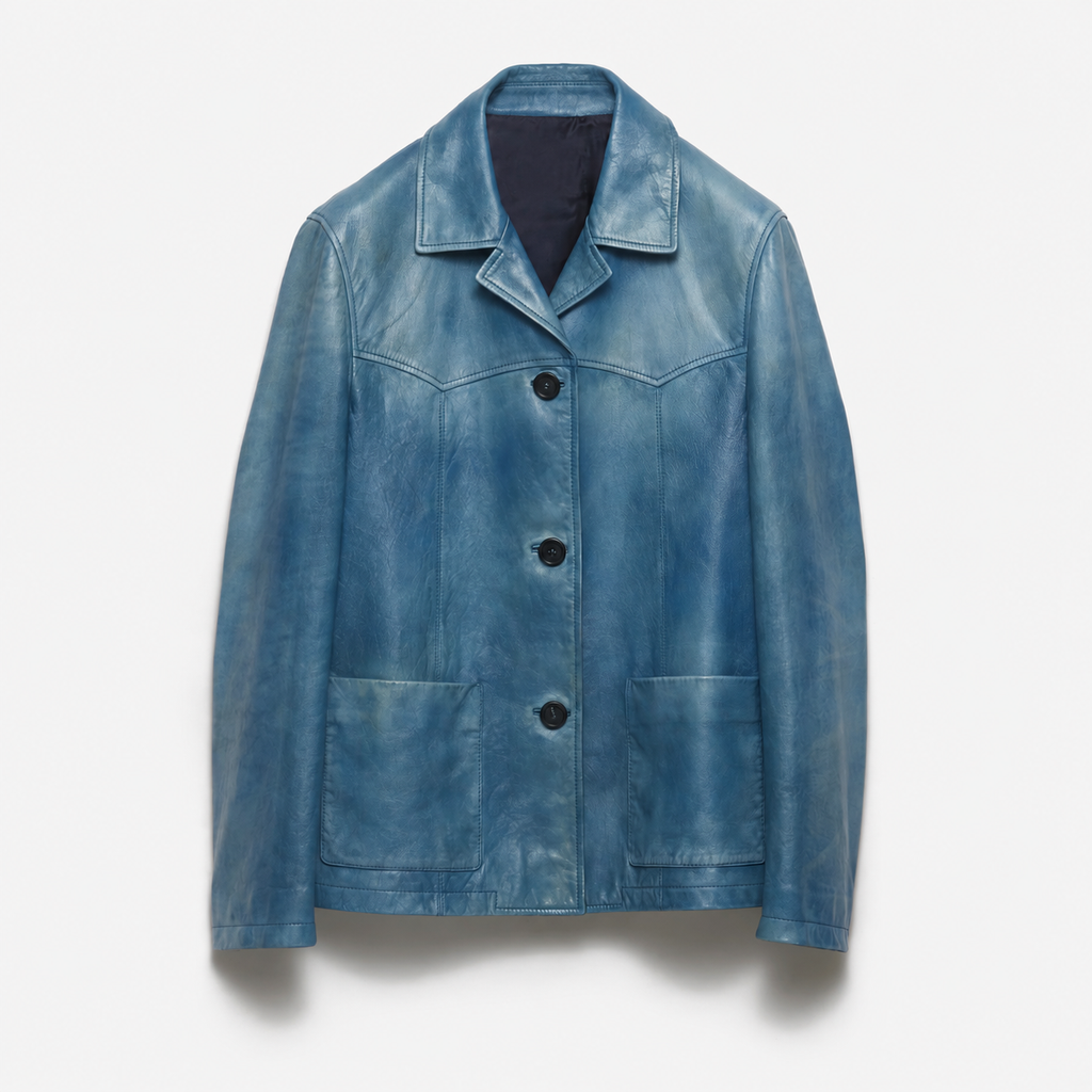 Aviator Blue Leather jacket