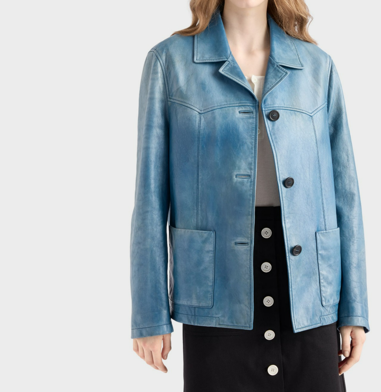Aviator Blue Leather jacket