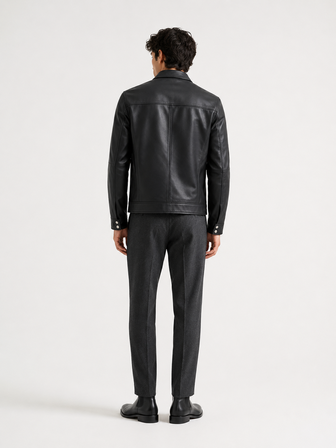 Black lambskin Leather Bomber Jacket