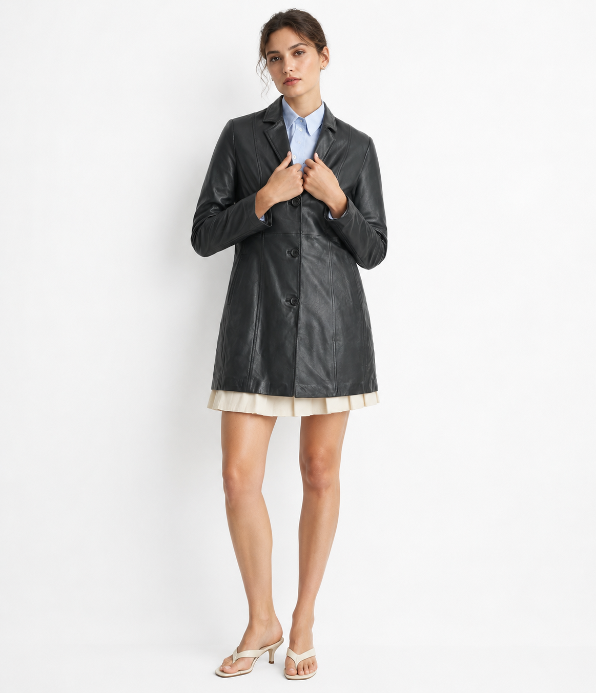 Classic Sheepskin Leather Blazer