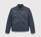 Midnight Blue Nappa Lambskin Leather Jacket