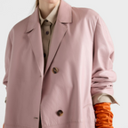 Blush Pink Lambskin Leather Coat