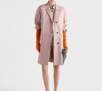 Blush Pink Lambskin Leather Coat