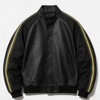 Buffalo leather biker jacket with Web