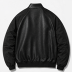 Buffalo leather biker jacket with Web