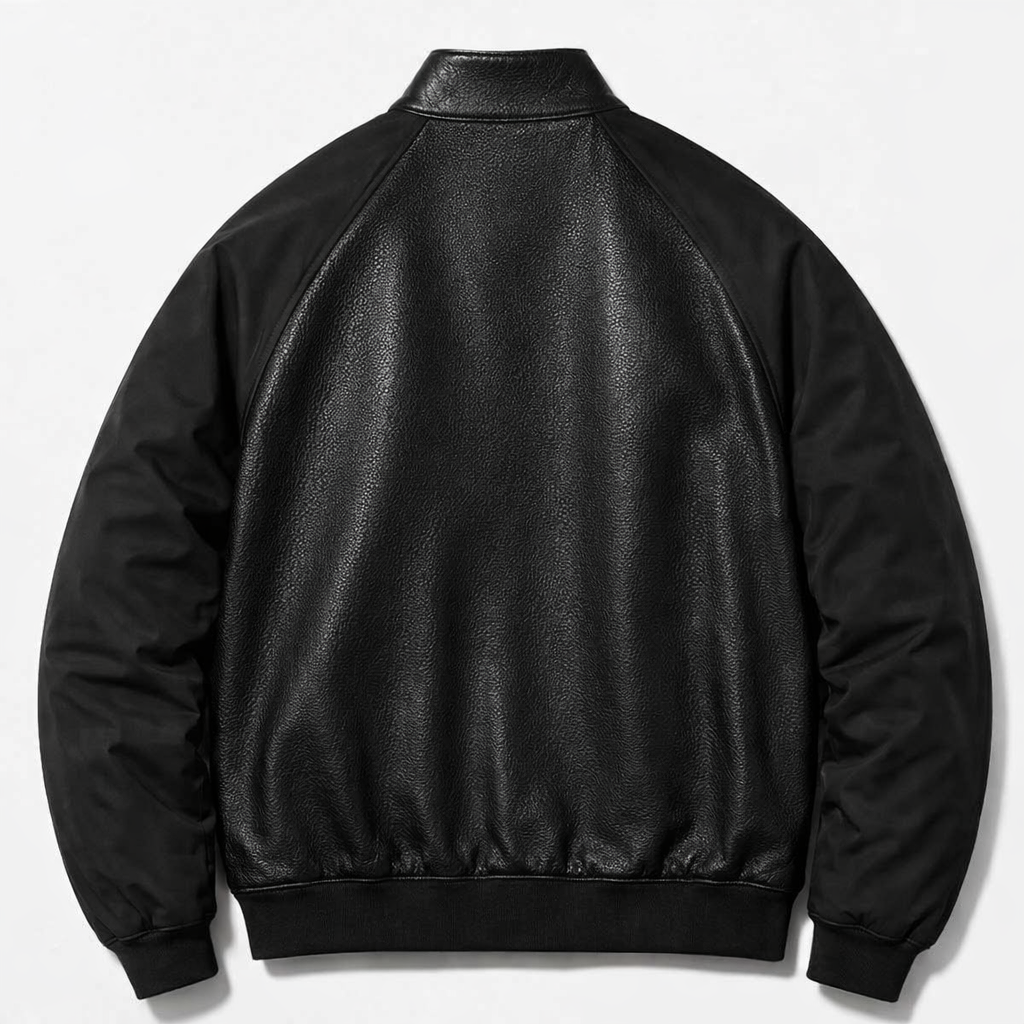 Buffalo leather biker jacket with Web