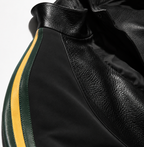 Buffalo leather biker jacket with Web