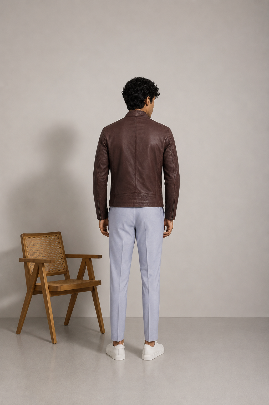 Lambskin Leather Racer Jacket