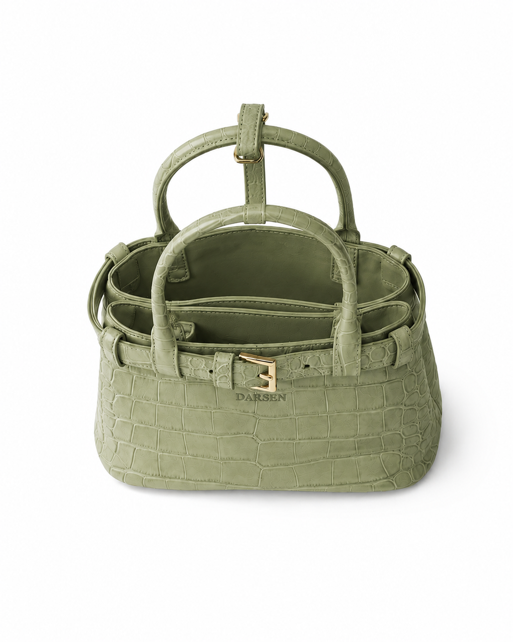 Darsen Buckle croc-embossed handbag
