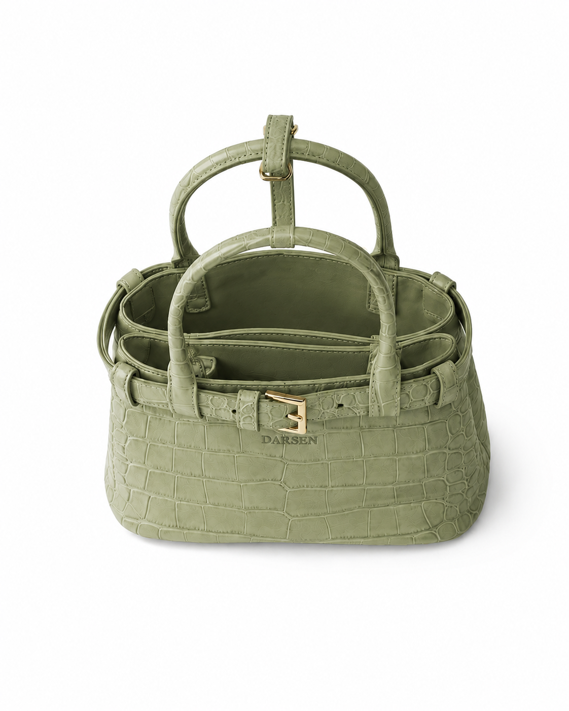 Darsen Buckle croc-embossed handbag