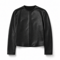 Perforated Dot Texture leather zip jacket