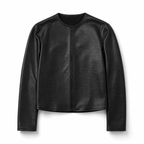 Perforated Dot Texture leather zip jacket