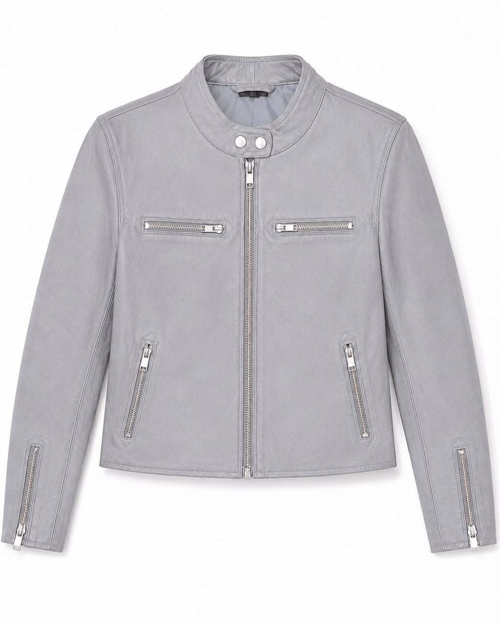 Light Grey Leather Jacket
