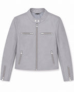 Light Grey Leather Jacket