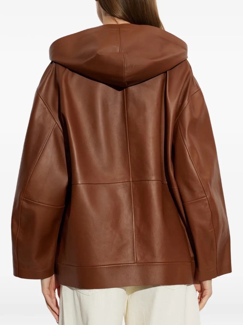 Hooded Lambskin Leather Jacket
