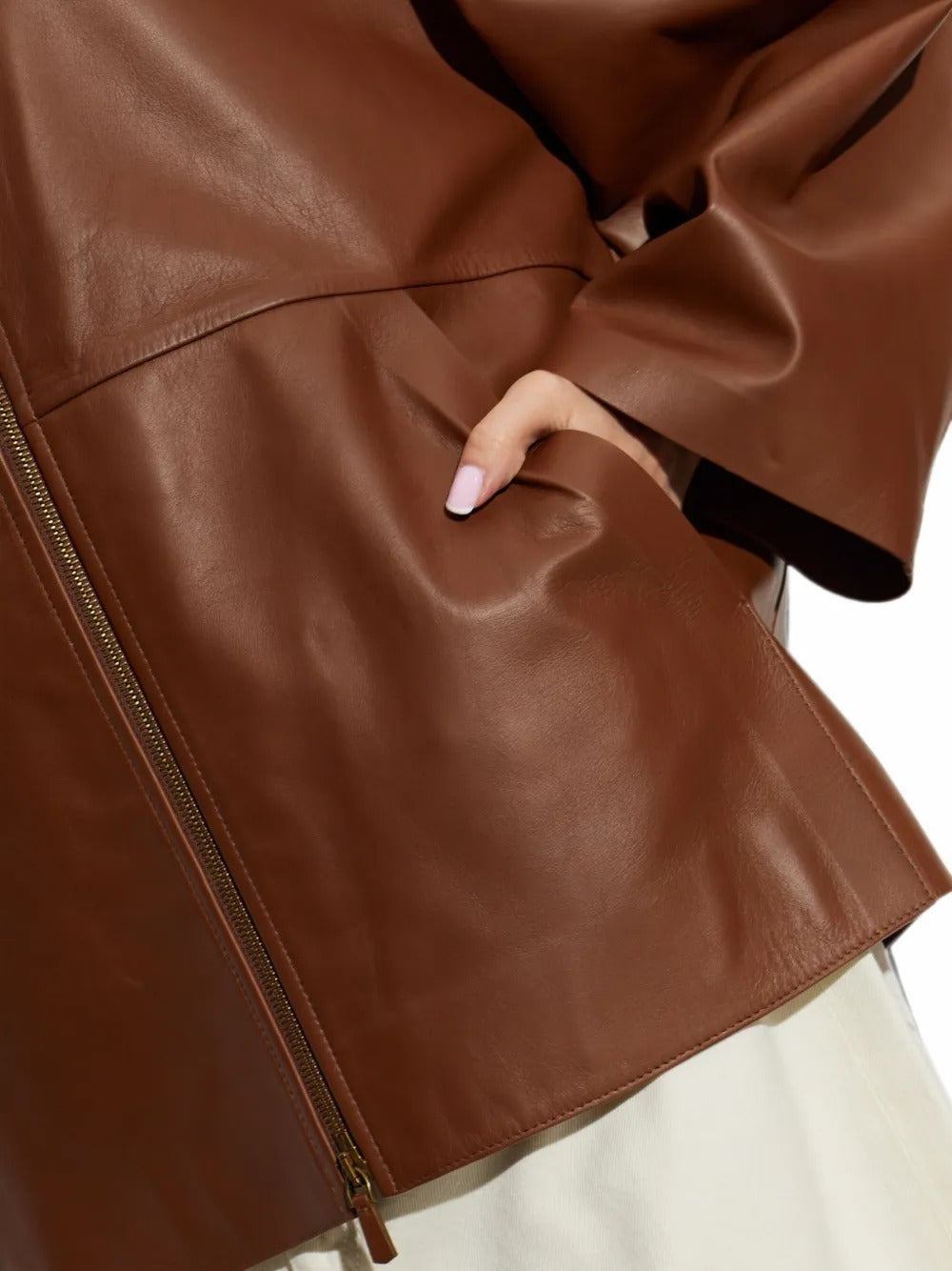 Hooded Lambskin Leather Jacket