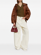 Hooded Lambskin Leather Jacket