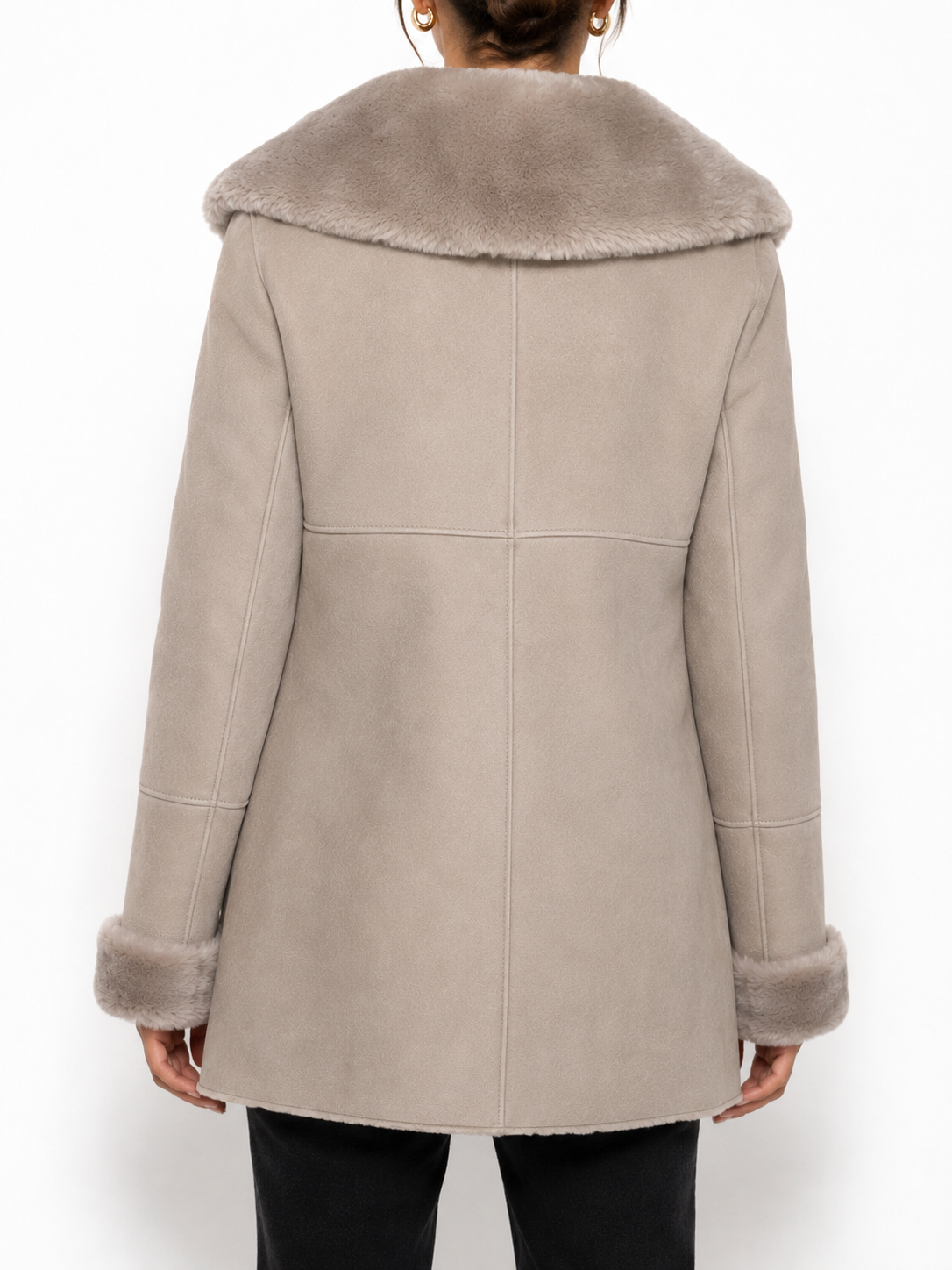Double-Breasted Shearling Coat