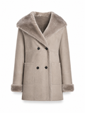 Double-Breasted Shearling Coat