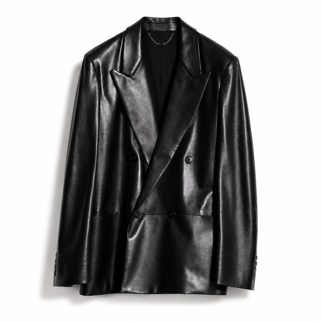 Soft nappa double-breasted jacket