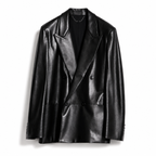 Soft nappa double-breasted jacket