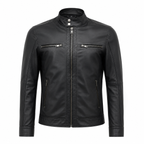 Black lambskin Leather Bomber Jacket