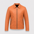 Tan lambskin Leather Jacket