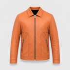 Tan lambskin Leather Jacket