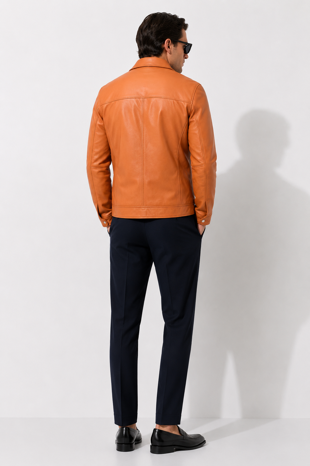 Tan lambskin Leather Jacket