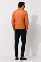 Tan lambskin Leather Jacket