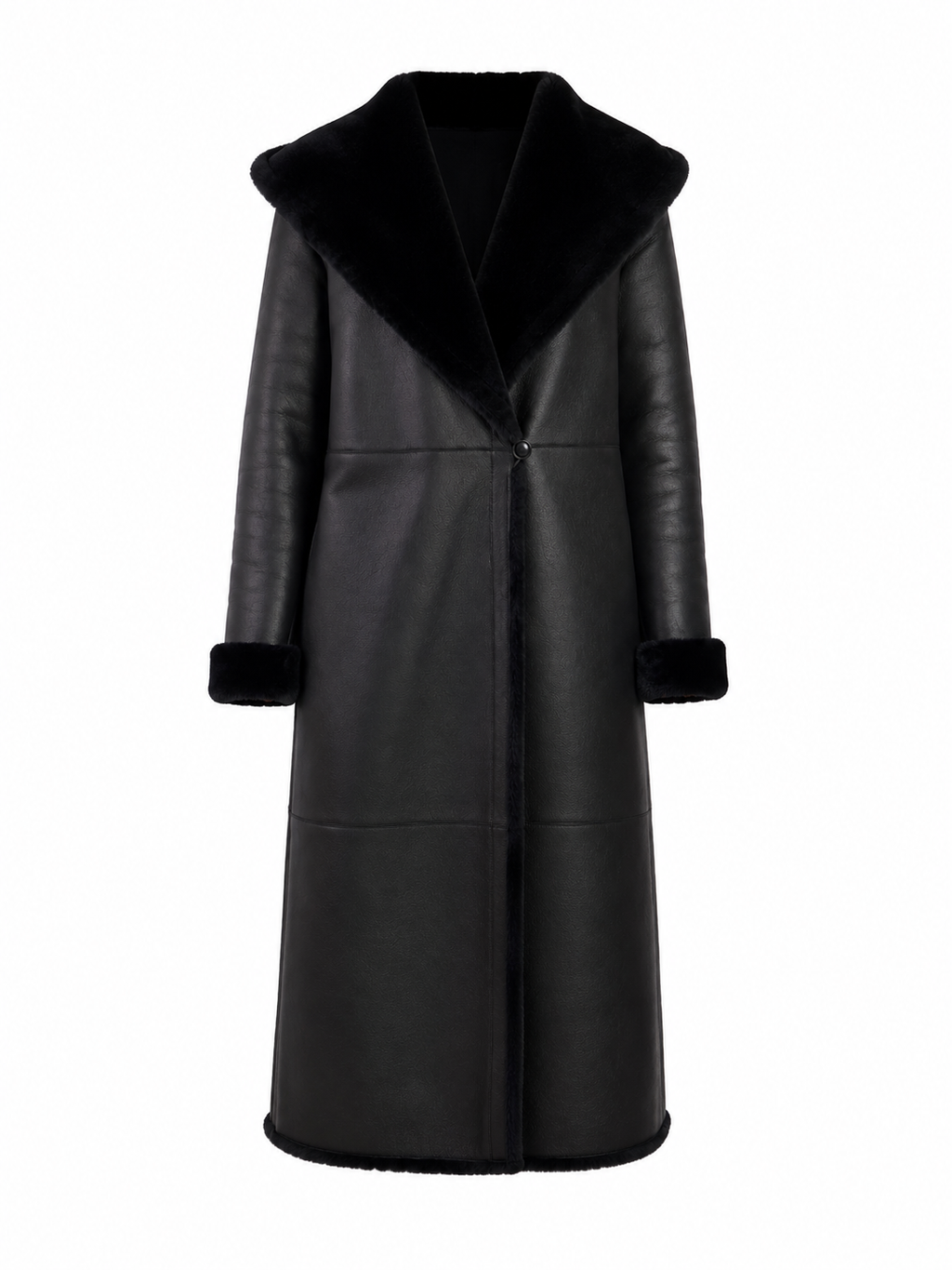 Long Shearling lambskin Leather Coat