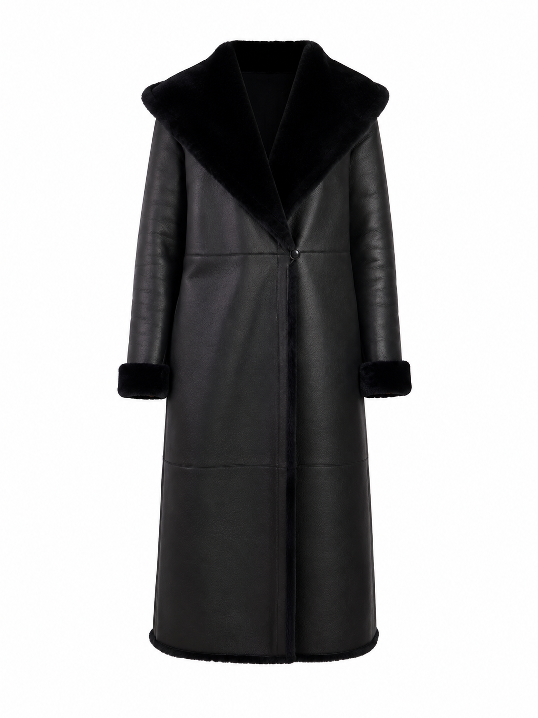 Long Shearling lambskin Leather Coat