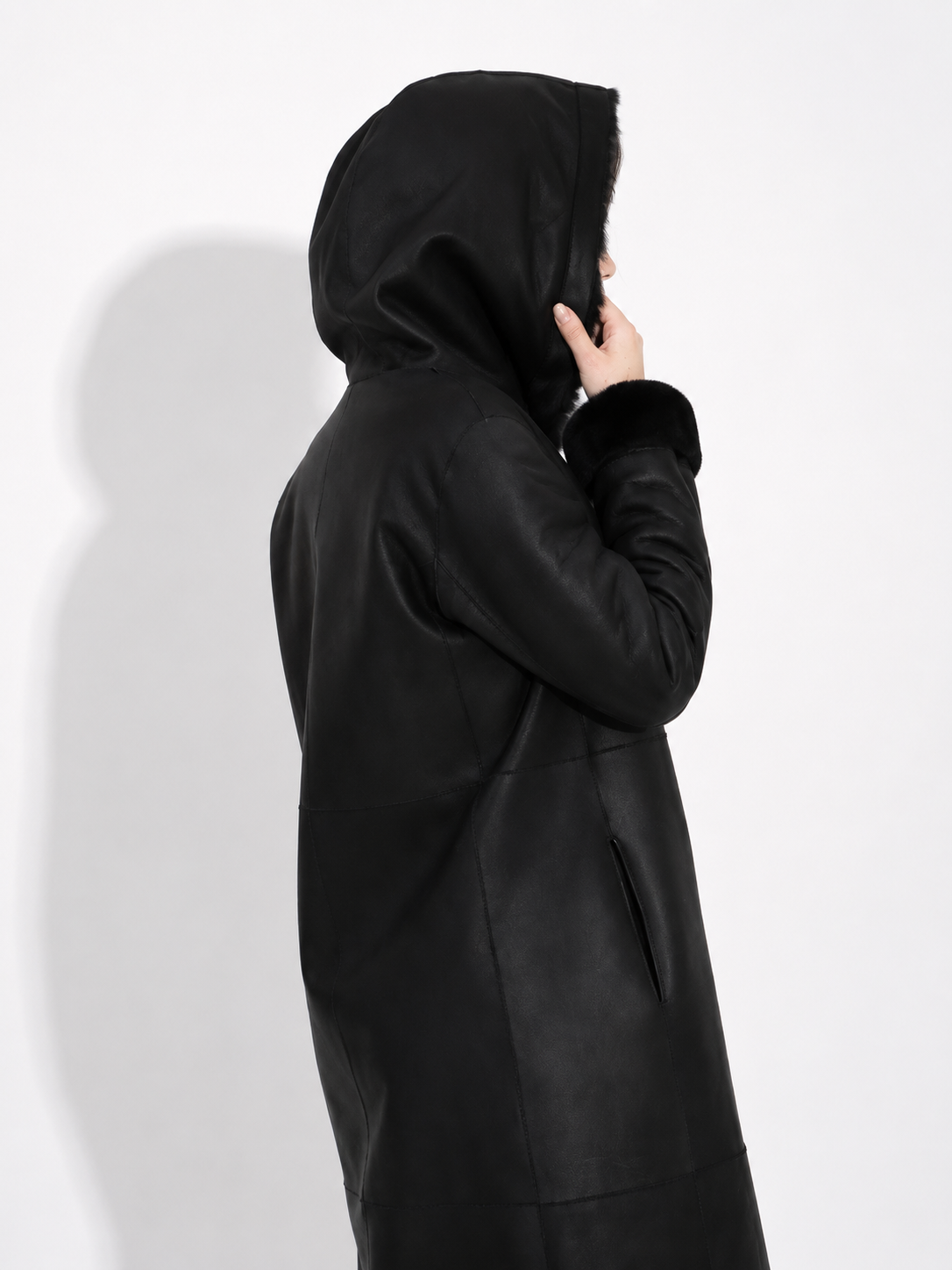 Long Shearling lambskin Leather Coat