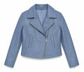 Aster Cropped Lambskin Leather Biker Jacket