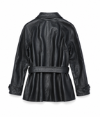 Belted Sheepskin Trench Coat