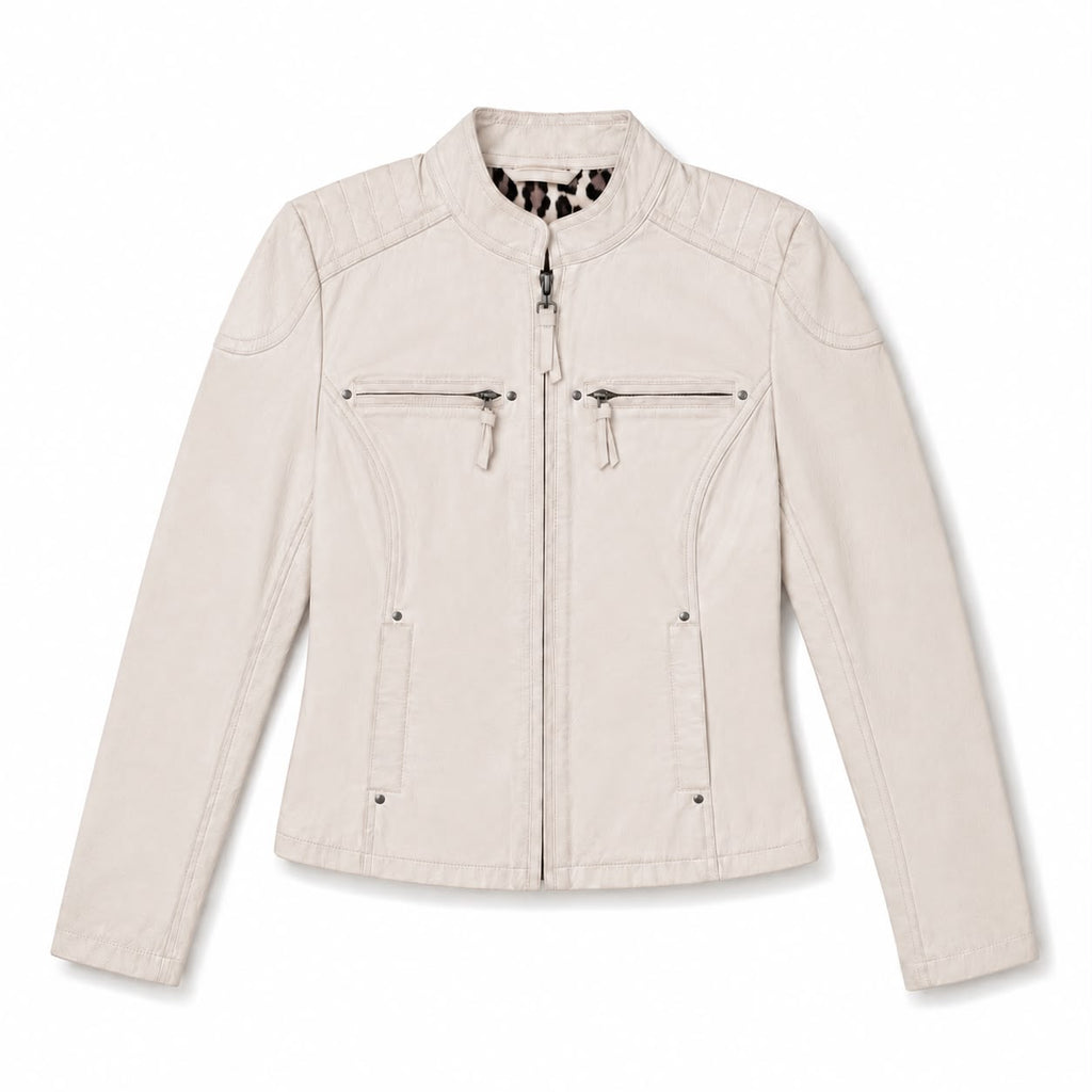 Ivory Leather Jacket