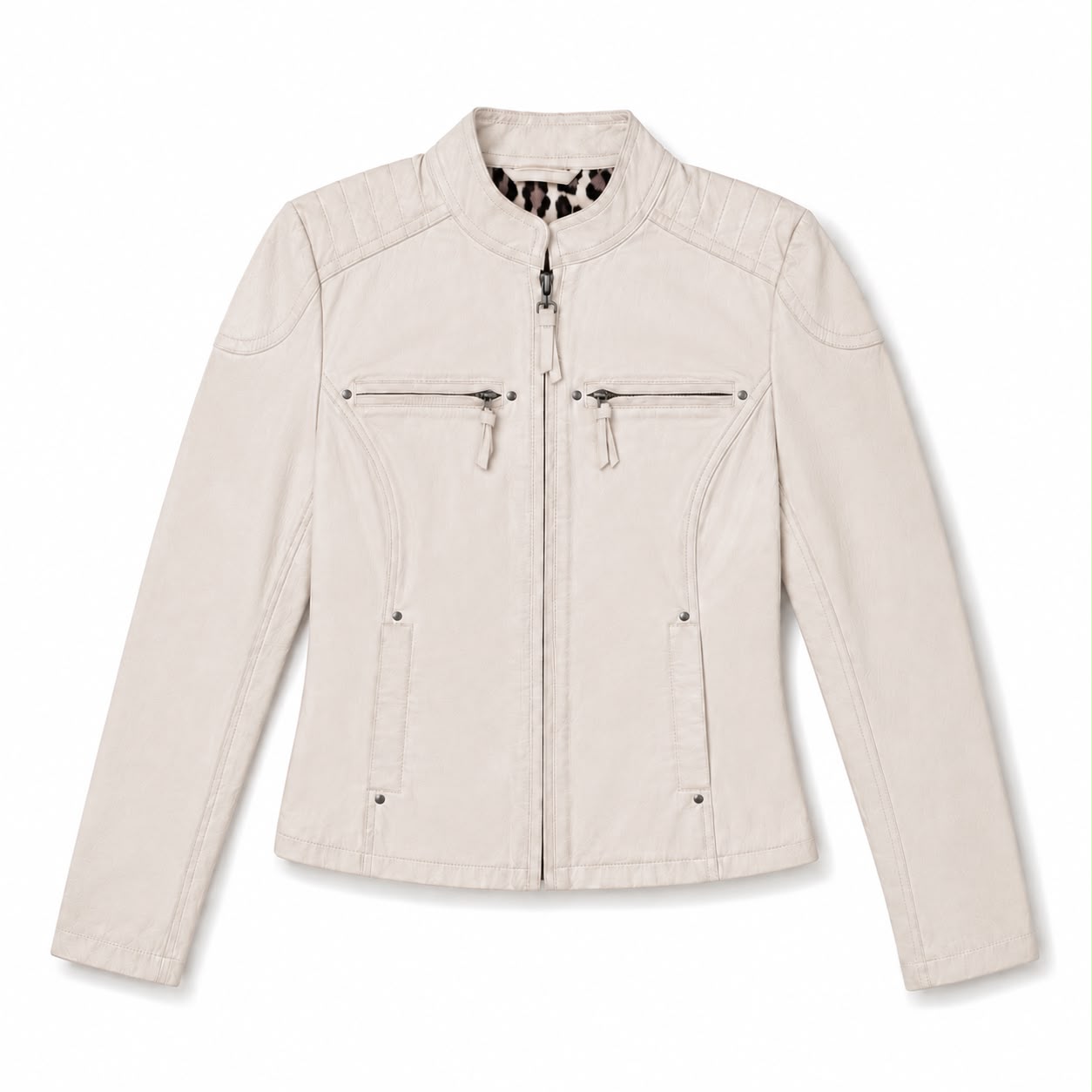 Ivory Leather Jacket