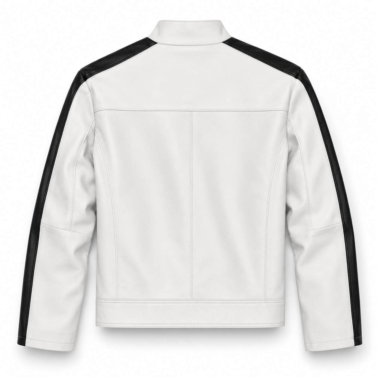 Ember Stripped Racer Lambskin Leather Jacket